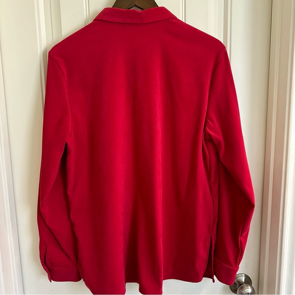 Cascade blue VTG beaded & embroidered red button-down top women L - Picture 10 of 10